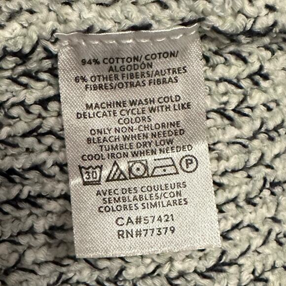 Ann Taylor Factory Tweed Pocket Open Jacket Cardigan Industrial Navy Blue Size M - Picture 9 of 10